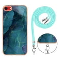 thumbnail image 6 of Mantto for iPhone 7/8/SE 2020/SE 2022 Case, with Lanyard Adjustable Strap, Marble Pattern Soft TPU Bumper Hard PC Back Shockproof Protective Glossy Stylish Durable Phone Case for Women Girls,Green, 6 of 7