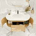 thumbnail image 4 of Eviva Haven 39"W x 22"D Oak Freestanding Bathroom Vanity with White Solid Surface Integrated Sink Top, 4 of 7