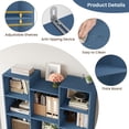 thumbnail image 5 of Homfa 21-Cube Bookcase, 71’’ Tall Wooden Bookshelves with Adjustable Shelves, Triple Wide CD Display Storage Organizer Shelf for Home Office, Blue, 5 of 10