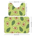 thumbnail image 2 of 2 Pieces Bathroom Rugs Set With U-Shaped Mat Bath Mat, Avocado Fruit Print Non Slip Thick Soft Bath Rug Set, Machine Wash Absorbent Mats For Bathroom, 2 of 6