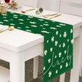 thumbnail image 6 of Steadline St. Patrick's Day Table Runner,183cm Green Clover Pattern Linen Table Cover,Heat Resistant Dining Table Decor,Irish Themed Party Table Setting, 6 of 7