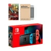 Nintendo Switch Neon Red Blue Joy-Con Console Hyrule Warriors: Age of Calamity Bundle, with Mytrix Tempered Glass Screen Protector - Improved Battery Life Console with 2020 New Game