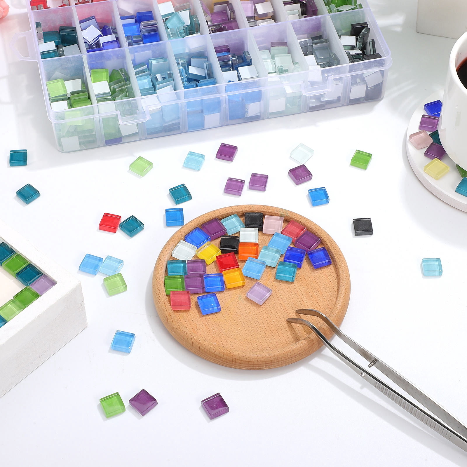 OUNONA Multi-Pattern Tiles for Stained Glass Art Projects with Versatile Designs and Easy Handling for Crafting