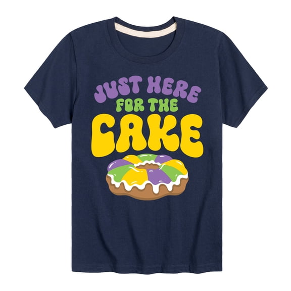 Instant Message - Mardi Gras Here For The Cake - Toddler & Youth Short Sleeve Graphic T-Shirt