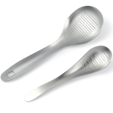 

2 Pcs Multi-functional Ginger Graters Spoons Stainless Steel Garlic Presses Garlic Crushers for Ginger Fruits Root Vegetables