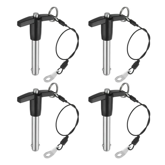 Uxcell 4Pack T Handle Lock Pins, 10mm x 40mm Usage Length Stainless Steel Push-Button Quick Release Pin