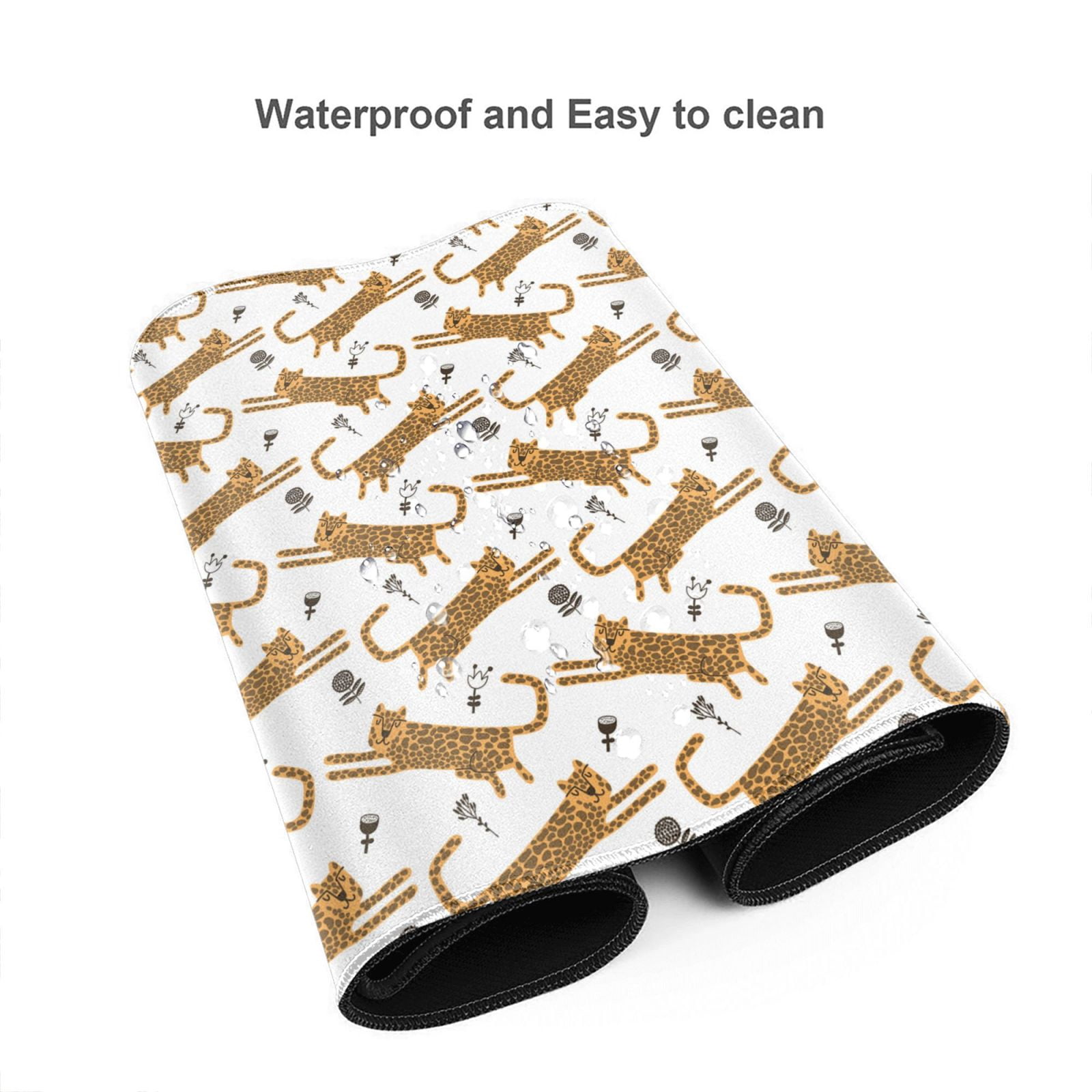 Kdxio Leopard Print Print Large Gaming Mouse Pad,Non-Slip Base,Water Resist Keyboard Pad for Gamer,Office & Home,29.5 x 15.8 in