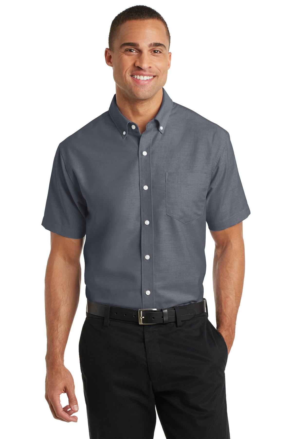 black oxford shirt men