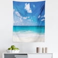 thumbnail image 1 of Ocean Tapestry, Tropical Exotic Sandy Beach Caribbean Sea Bay Barbados Coastline Summertime, Fabric Wall Hanging Decor for Bedroom Living Room Dorm, 5 Sizes, Blue Aqua Coconut, by Ambesonne, 1 of 1