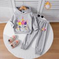 thumbnail image 2 of Kaprioy Baby Girl Fall Winter Clothes Toddler Girl Clothes Baby Girls Clothes Girls 2PCS Fall Winter Hoodie Outfits Set Print Toddler Girls Long Sleeve Top Pants Set, 2 of 7