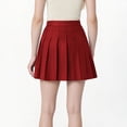 thumbnail image 4 of FRSASU Skirts for Women High Waisted Pleated Skirt Stretchy Mini Tennis Cheerleader Uniform Skorts Red, 4 of 8