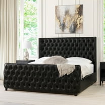 Jennifer Taylor Home Brooklyn Tufted Bed King Vintage Black Brown