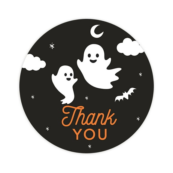 Koyal Wholesale Halloween Thank You Stickers 2 Inch Round 120 Bulk Pk Cute Little Ghosts Labels For Halloween
