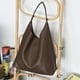 thumbnail image 4 of Bolso Hobo HOXIS de piel vegana suave para mujer, color café, 4 of 6