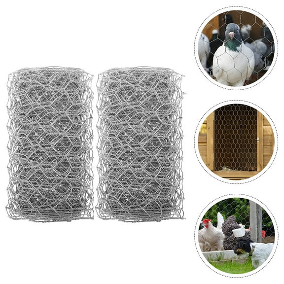Luxshiny 2-Pack Hexagonal Wire Mesh Chicken Fence for Poultry, Garden and Security Barrier