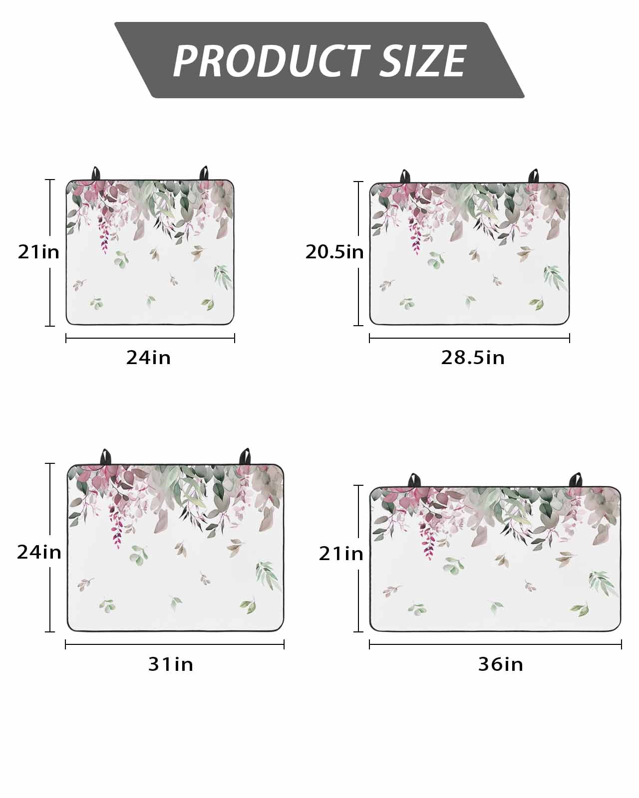 Stove Top Covers for Electric Stove, Vintage Red Green Glass Stovetop Cover Protector, Spring Botanical Summer Eucalyptus Leaves Induction Cooktop Protector Oven Mat for Kitchen Countertop 24"x21"