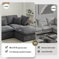 thumbnail image 7 of 101" Modular Sectional Sofa with Ottoman - Convertible L-Shaped Cloud Couch, 3-Seater Chenille Sofa for Living Room, Apartment, Grey, 7 of 7