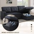 thumbnail image 3 of MOONMISS Sectional Sofa Bed with Storage and Soft Seat ,Reversible Pull Out Couch for Living Room,Black, 3 of 6