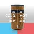 thumbnail image 4 of Elemental Artisan 12 oz Tumbler with Ceramic Lid, Triple Wall Insulated Stainless Steel Travel Coffee Mug Spill Proof, Reusable Coffee Cup, Gift-ready Hot & Cold Thermos - Teakwood, 4 of 7