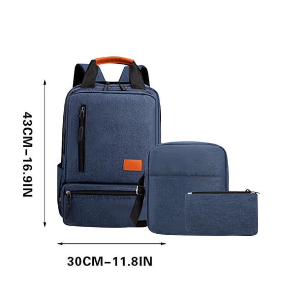 QVNFKO Laptop Backpack for Men Women Three Piece Set Computer Bag Extra Large Carry on Travel Work Backpack Fit 15-17 Inch Laptop Blue 18