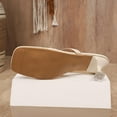 thumbnail image 6 of LOVZFMLL Sandals for Women 2025 Thin Heel Mules Square Toe Pearl-Studded Flip Flops Summer Office Lady Dress Shoes Beige 5.5, 6 of 9