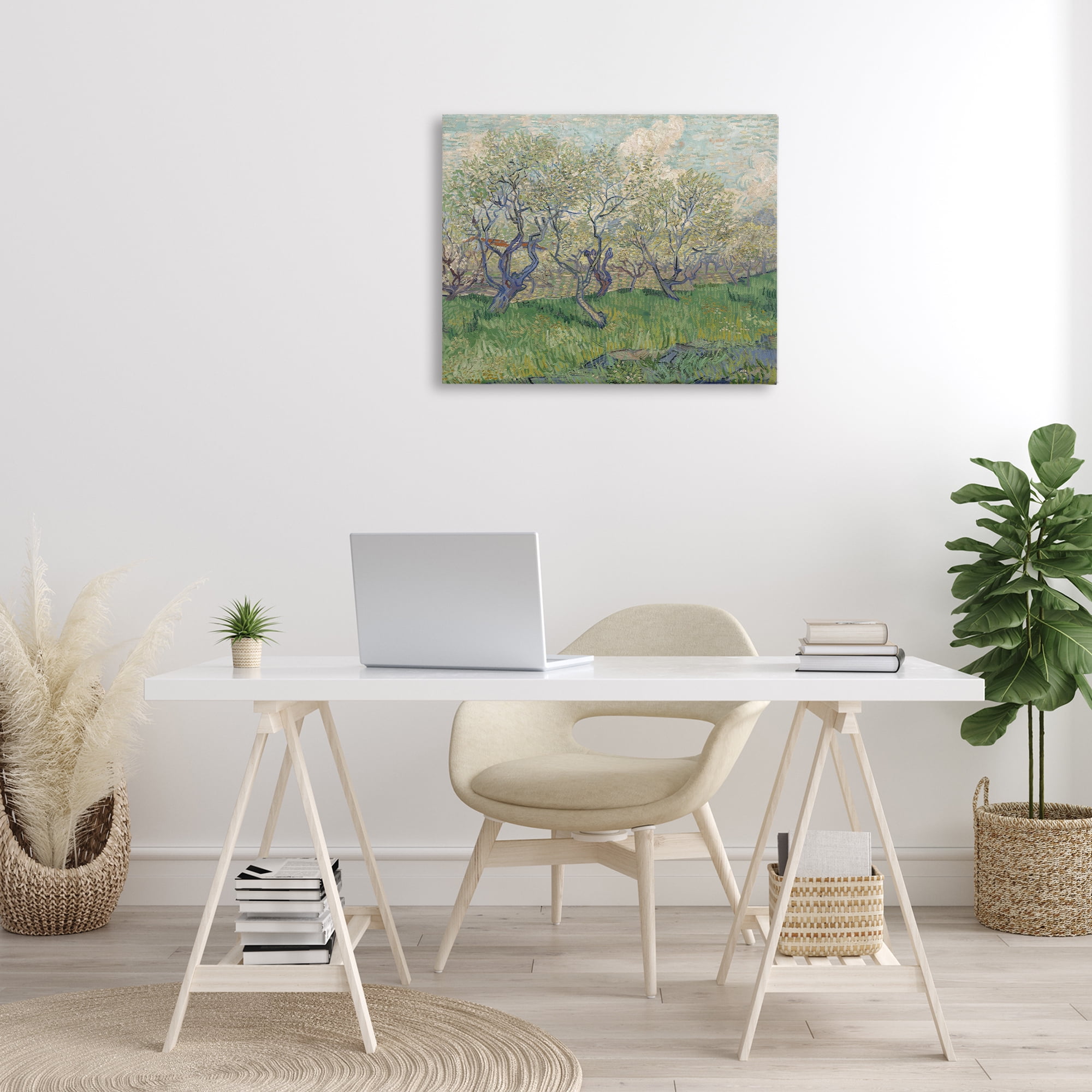 Stupell Industries Classic Van Gogh Blossoming Orchard Landscape & Nature Painting Wrapped Canvas Art Print Wall Art, 30 x 24