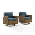 thumbnail image 5 of Outdoor Swivel Rocker Chair Set - 2 Navy Wicker Patio Chairs - Modern Design, 5 of 5
