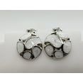 thumbnail image 4 of Round White Opal Silver Earrings, 4 of 5