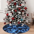 thumbnail image 4 of Cauagu 48" Christmas Tree Skirt Blue Lightning Pattern Christmas Tree Decorations Tree Mat for Xmas Decorations Occasion Holiday Home Decor -48", 4 of 7