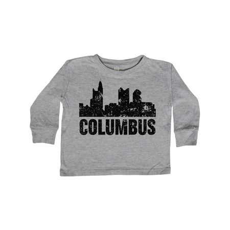 

Inktastic Columbus Skyline Grunge Gift Toddler Boy or Toddler Girl Long Sleeve T-Shirt