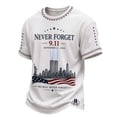 thumbnail image 2 of Xneal 911 25th Anniversary T-Shirt Short Sleeve Casual Print Never Forget 911 Multicolor Shirts for Men Size 2XL, 2 of 5