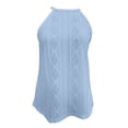 thumbnail image 4 of IUYRTFE Women's Solid Color Halter Neck Sleeveless Tank Top Casual Summer Basic Top, 4 of 5