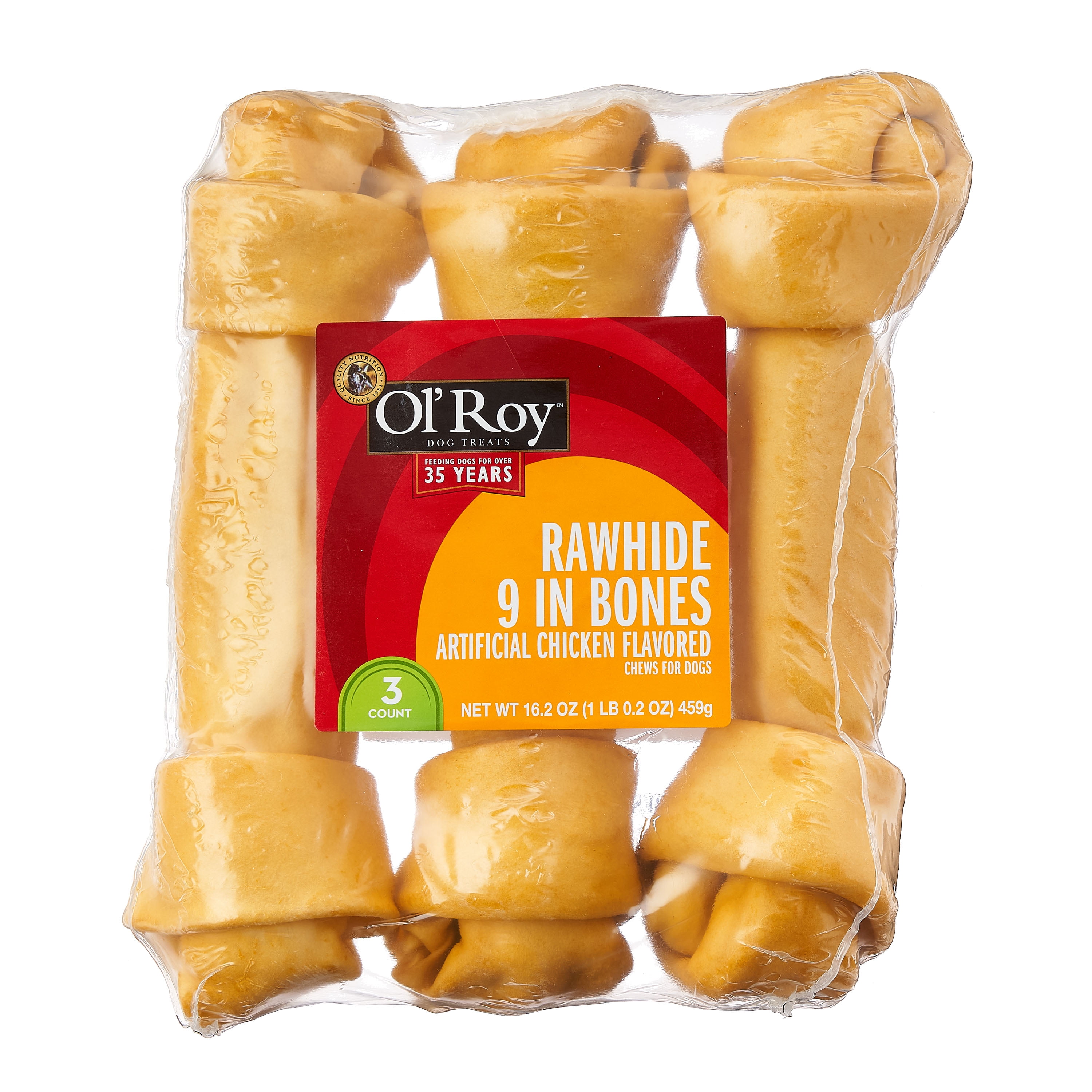 Ol Roy 9 Natural Rawhide Roll Dog Treats 4 Count Per Bag 