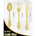 thumbnail image 3 of Goodluck 75 Pack Gold Plastic Silverware Set – Heavy Duty Disposable Cutlery, Includes 25 Forks, 25 Spoons, 25 Knives, Elegant Vintage Design for Weddings, Parties, Thanksgiving, and Daily Use, 3 of 7