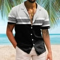 thumbnail image 2 of Playeras Hombres Casual Manga corta Primavera Verano Turndown Neck 3D Impreso Camisas Moda Top Blusa Camisas (Black, XXL), 2 of 4