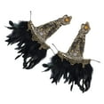thumbnail image 4 of Guantes góticos Punk, muñequera de plumas, de escenario de carnaval, calentador de brazos de plumas para fiesta, disfraz de de, 4 of 9
