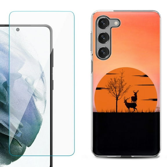 Shockproof Fashion Phone Case for Samsung Galaxy S23 5G, by OneToughShield ® - Sunset Deer