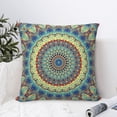 thumbnail image 4 of Pofeuu Round Mandala1 Print Double-sided plush pillowcase Square Throw Pillow Covers Pillows Cover for Living Room Bedroom Sofa Couch Cushion Cover（No pillow core）-18"x18", 4 of 7