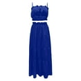 thumbnail image 4 of Elainilye Fashion Women Dresses Open Waist Sexy Lace Strap Spliced Large Dress Set Sleeveless Evening Gown Dress,Blue, 4 of 6
