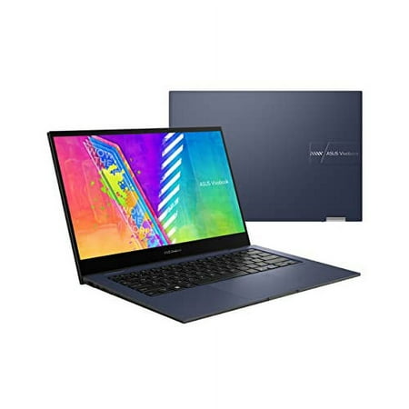 ASUS VivoBook Go 14 Flip Thin and Light 2-in-1 Laptop, 14â€ FHD Touch, Intel Celeron N4500 CPU, UHD Graphics, 4GB RAM, 128GB eMMC, Fingerprint, Windows 11 Home in S Mode, Quiet Blue, J1400KA-DS04T