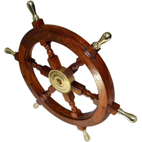 Vintage Armour Store Ship Wheel Wooden 24" Ship Wheel Nautical Boat Pirate Home Decor