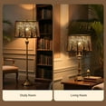 thumbnail image 4 of Metal Drum Lampshade for Table Lamps, AEELLEEA  Large Oval  Lamp Shade For Floor Lamps, Black Light Cover   (Spider) (12×8)'' ×(14×10.5)'' ×8.5" H, 4 of 7