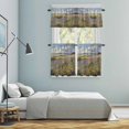 thumbnail image 6 of Oil Painting Wildflower Kitchen Curtains Valances and Tiers Set of 3 Country Grassland Flower Plant Tier Curtains and Valance with Rod Pocket for Small Windows, 27.5"x24", 6 of 9