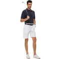 thumbnail image 4 of Weilanxin Mens Polo Shirts Short Sleeve Casual Striped Stylish Dry Fit Performance Designed Collared Golf Polo Shirts for Men Dark Blue M, 4 of 7