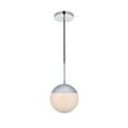 thumbnail image 7 of Living District Eclipse 1-Light Metal & Glass Pendant in Chrome/Frosted White, 7 of 7