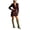 Coffee-bsNCj, variant on RFQWOVSR Women Suede Asymmetrical Fringe Hem Long Sleeve Midi Dress Western Style