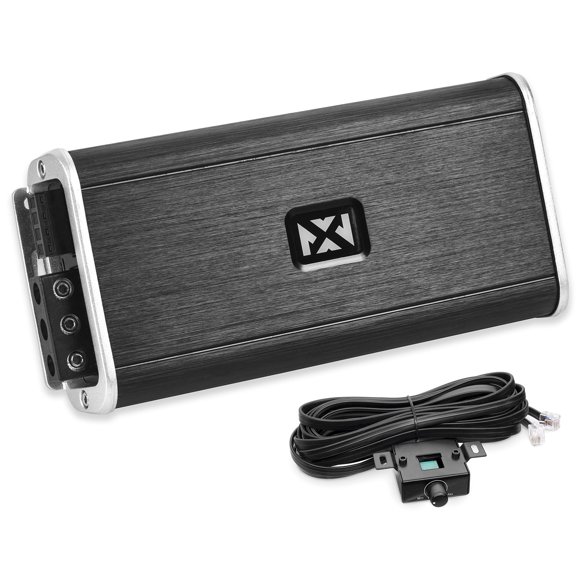 NVX VADM1 Monoblock 1-Ch Class D Amplifier 1000W Max, 500W RMS High Power, 1/2/4-ohm Stable, Low Pass X-Over, Bass Boost, Remote Subwoofer Bass Knob, for Car/Truck/Marine/UTV/Motorcycle