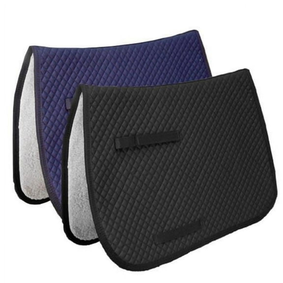 Derby Originals All Purpose Quilted English Saddle Pad with Fleece Lining, Black - Navy