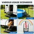 thumbnail image 5 of 3 Step RV Stairs with Handrail,Portable Step Ladder with Anti-Slip Panel,660 lbs Load Capacity,Portable Mobile Home Stairs for Travel Trailers,Camper and Porch, 5 of 6