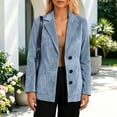 thumbnail image 5 of Levmjia Women's Suede Blazer Jacket Solid Color Lapel Open Front Workwear Long Sleeve Office Casual Jacket with Pockets, 5 of 6